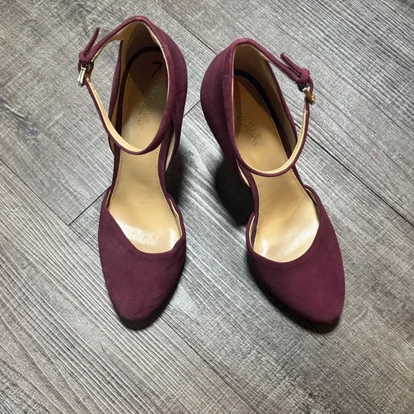 Michael Kors Burgundy Ankle Strap Heels - Picture 2 of 13